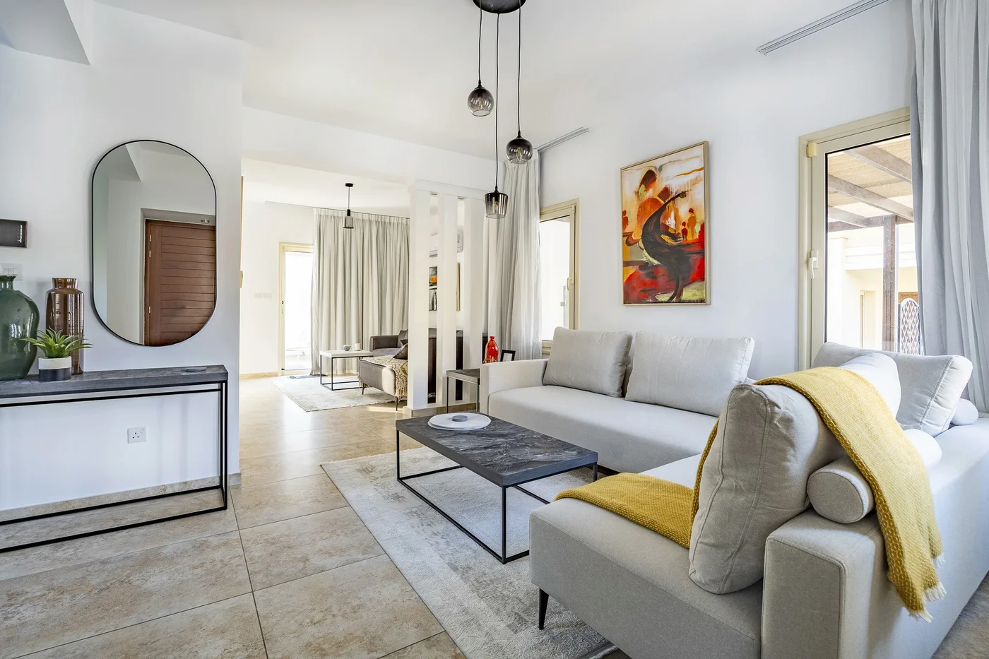 Luxusní vila v Agios Tychon s soukromým bazénem - living area in Limassol, Cyprus