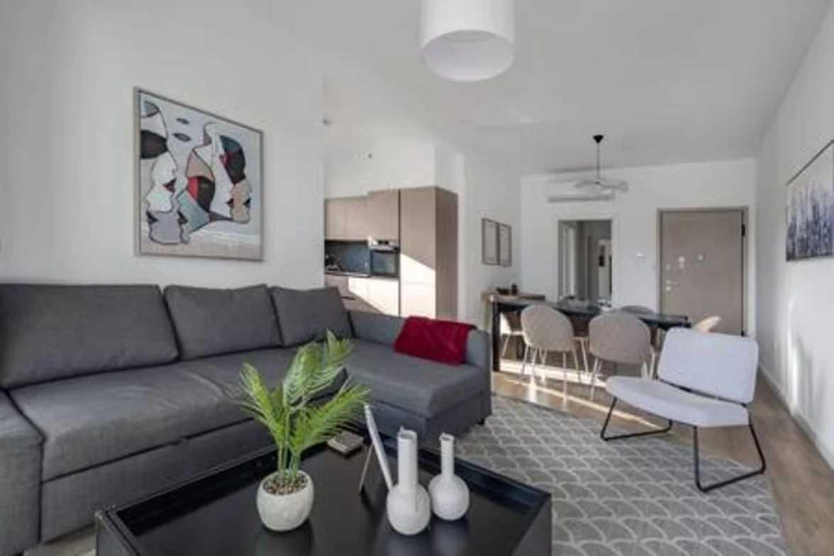 101 Piliou City View & Shared Rooftop Pool - living area in Limassol, Cyprus