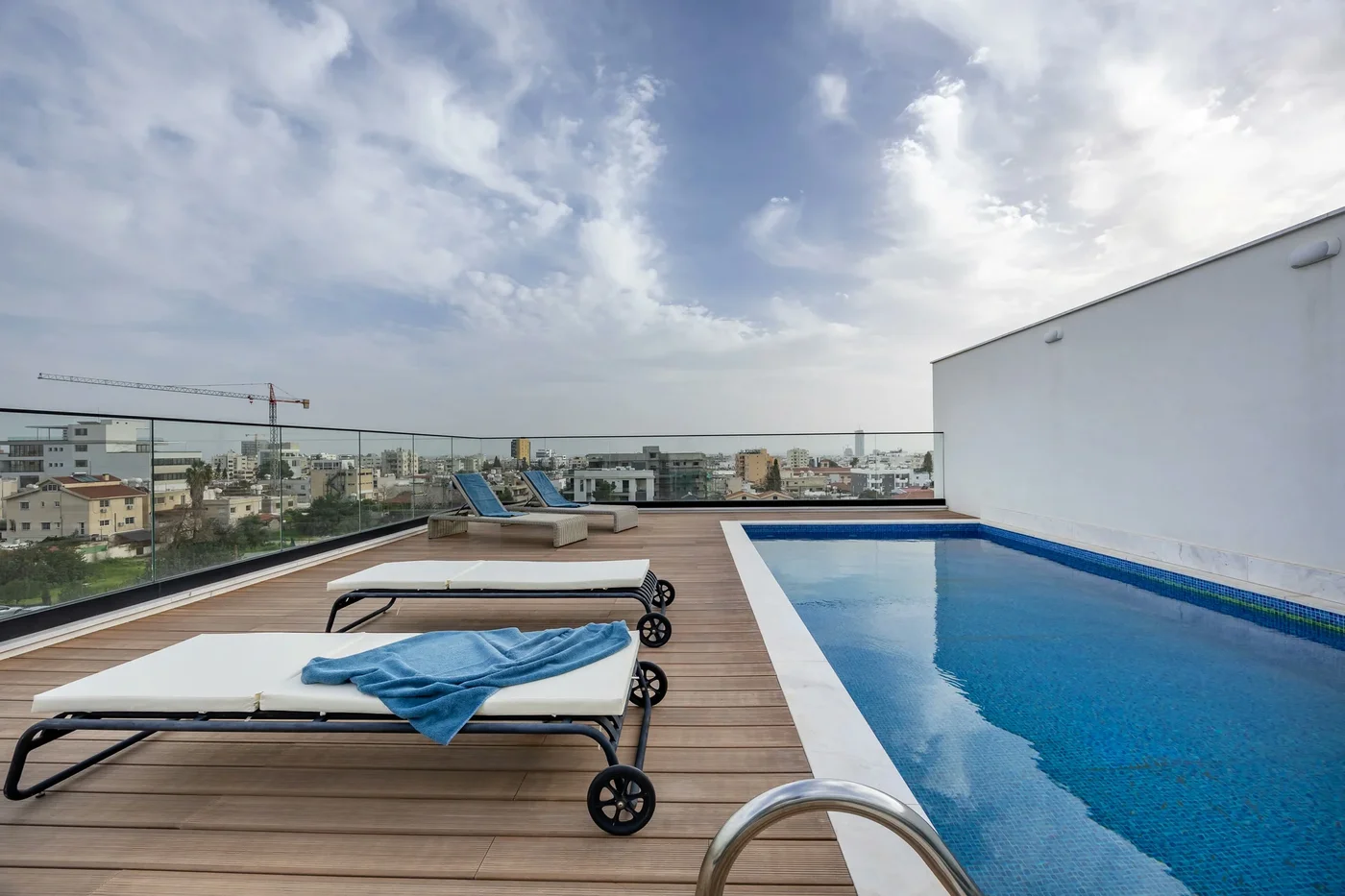 102 Sfiggos - City Views & Shared Rooftop Pool Access - living area in Limassol, Cyprus