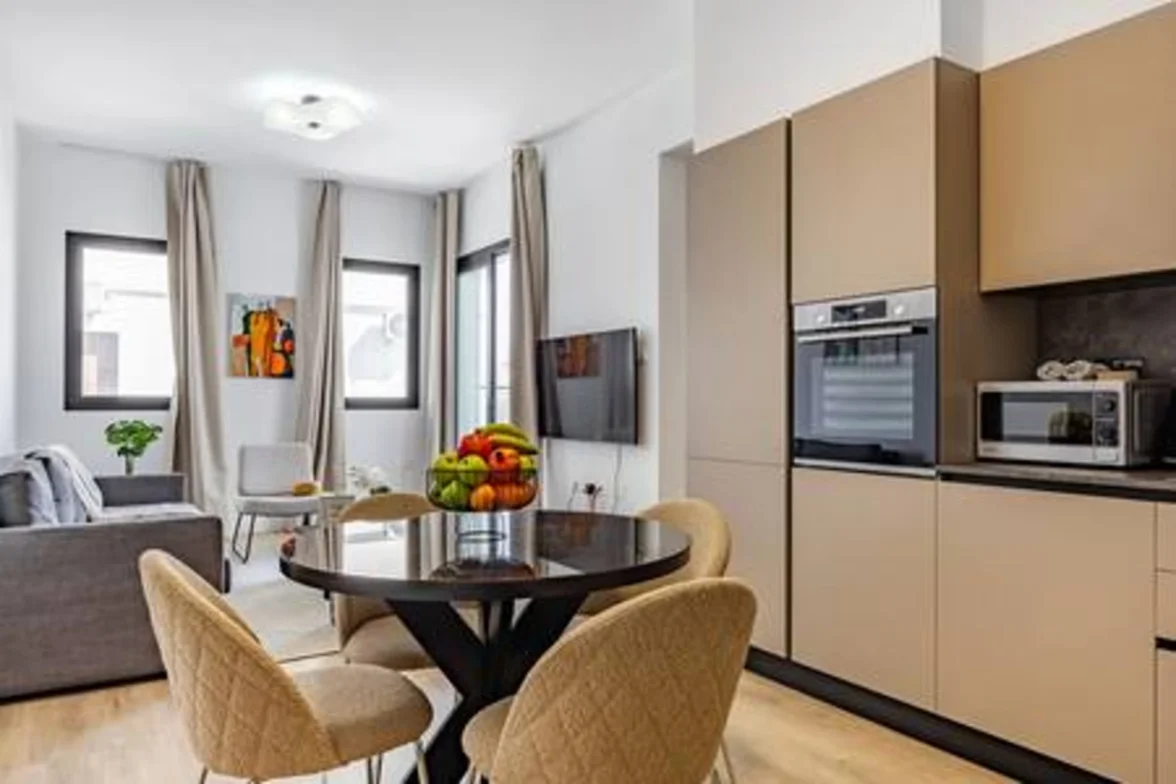 203 Sfiggos - City Views & Rooftop Pool Access - living area in Limassol, Cyprus