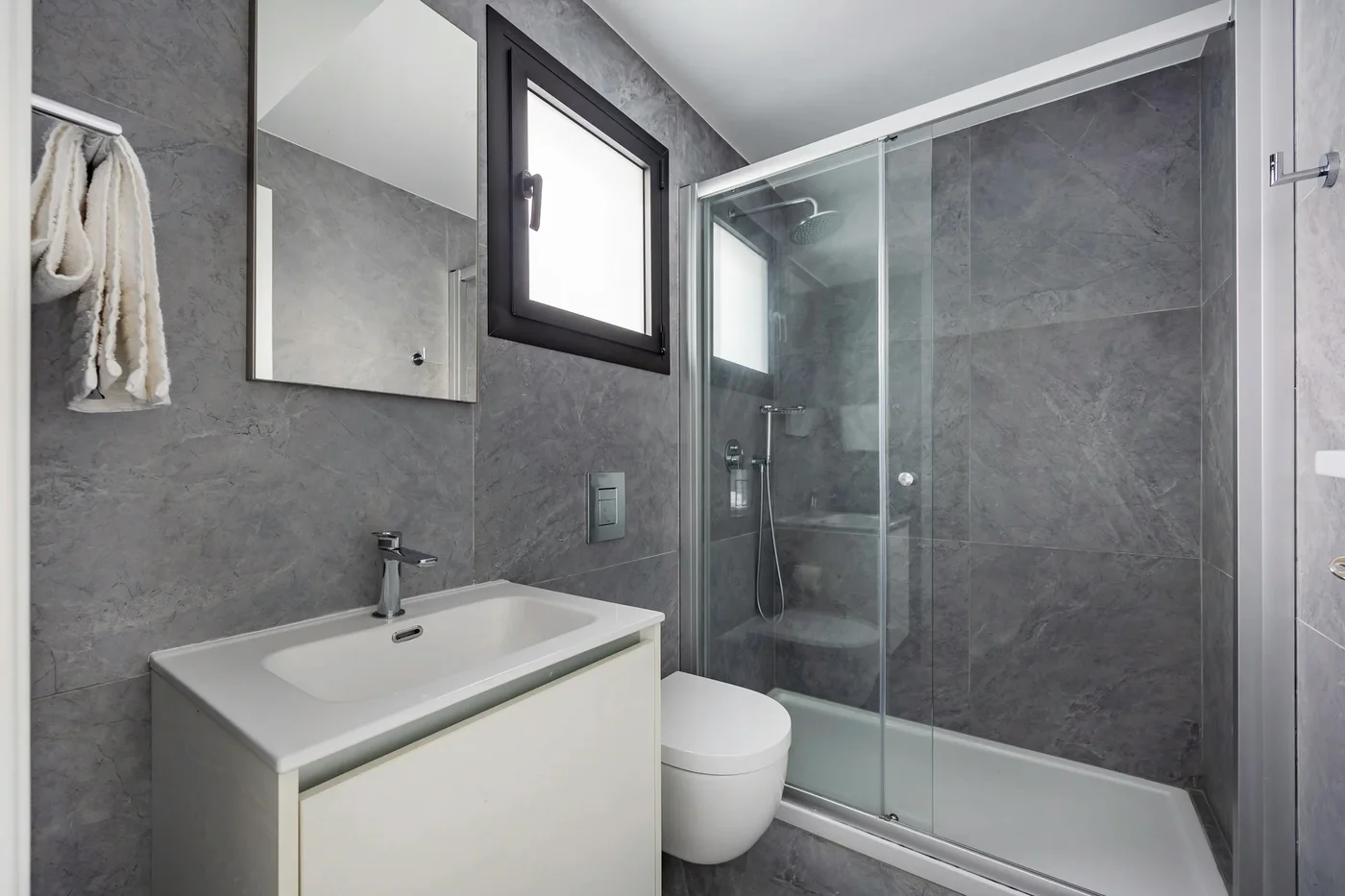 Sfiggos Premium Studio - Large Terrace & Communal Pool - bathroom in Limassol, Cyprus