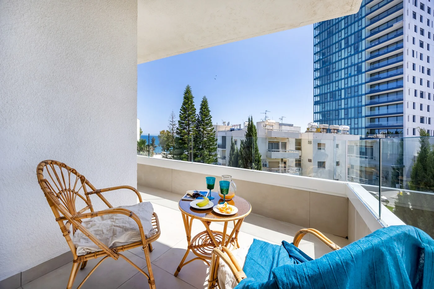 Christine Beach Complex- Sea View & Shared Pool - living area in Limassol, Cyprus